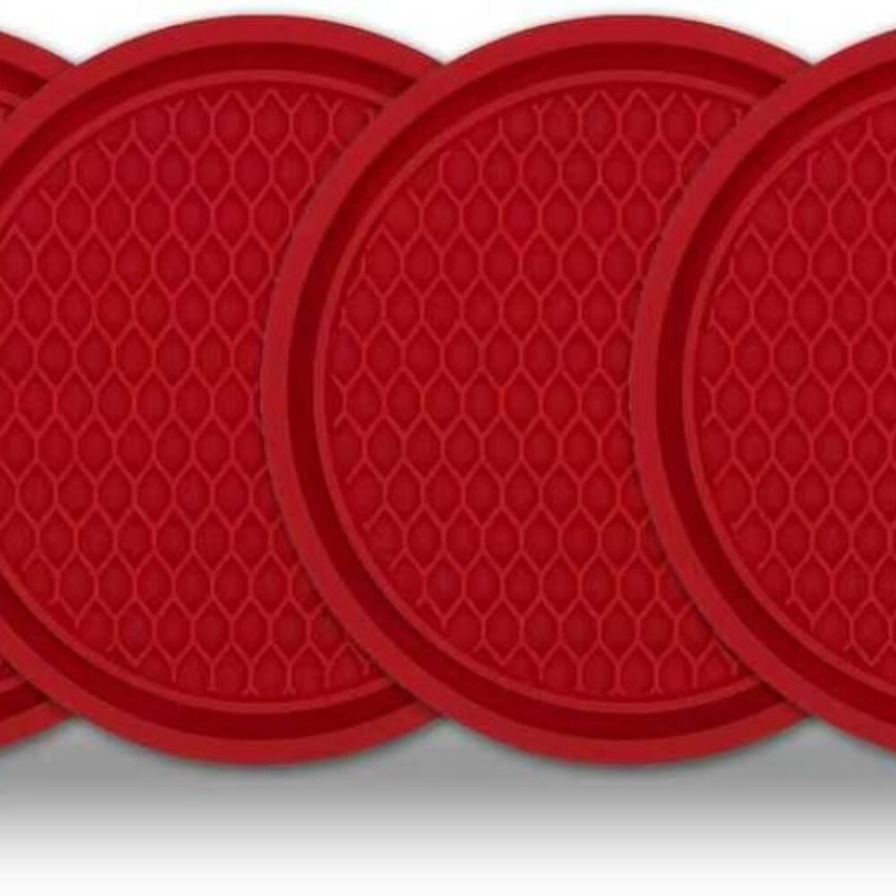 4PCS Car Cup Holder Coaster, Silicone Honeycomb Auto Anti Slip Insert Coaster, U